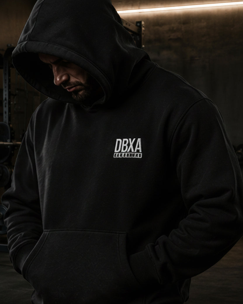Lift Division hoodies and crew — colour-balanced black