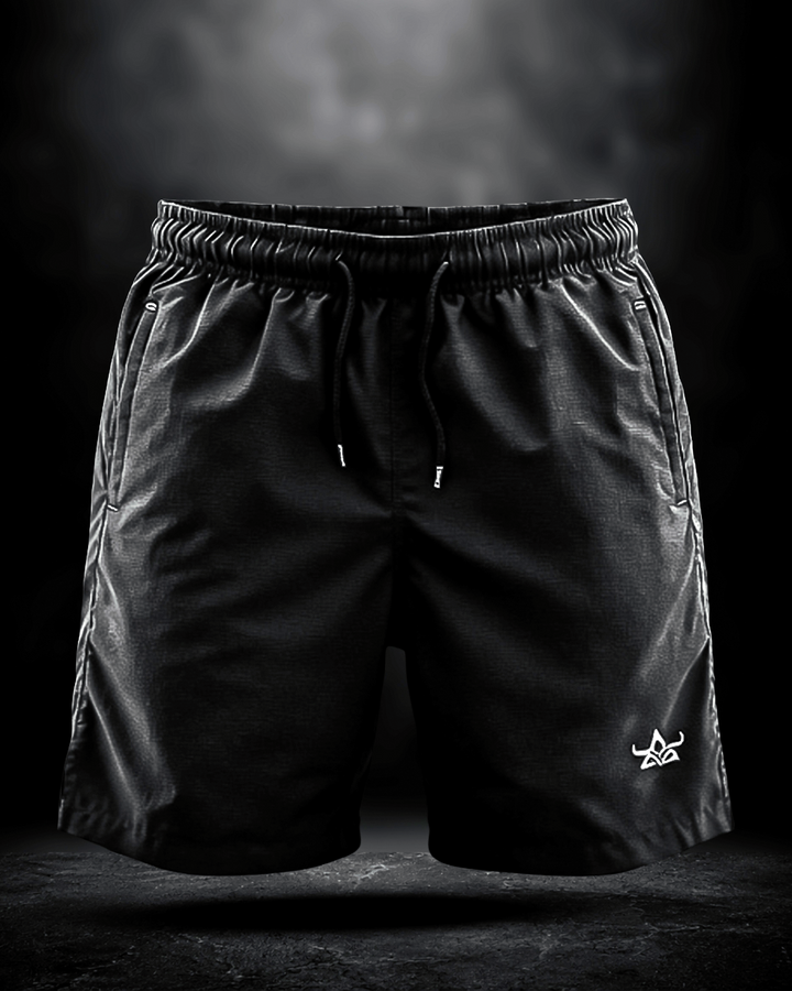 Black DBXA Ironstrike Shorts shown from the front