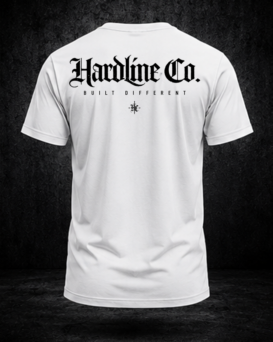 White Hardline Co. Tee rear view — Hardline Co. artwork