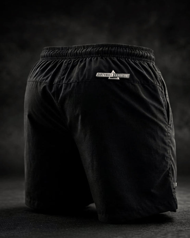 Black DBXA Ironstrike Shorts product detail with DBXA branding.