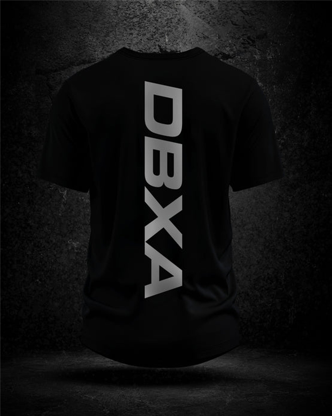 DBXA Street Shadow Longline Tee — Black — solid light rear print — back product view