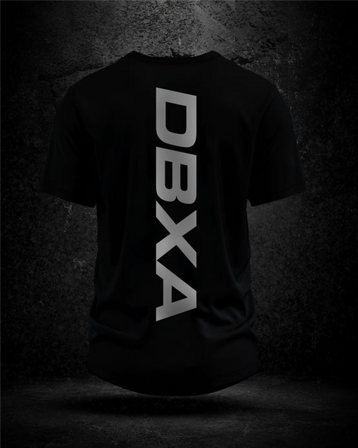 DBXA Street Shadow Longline Tee — Black — solid light rear print — back product view