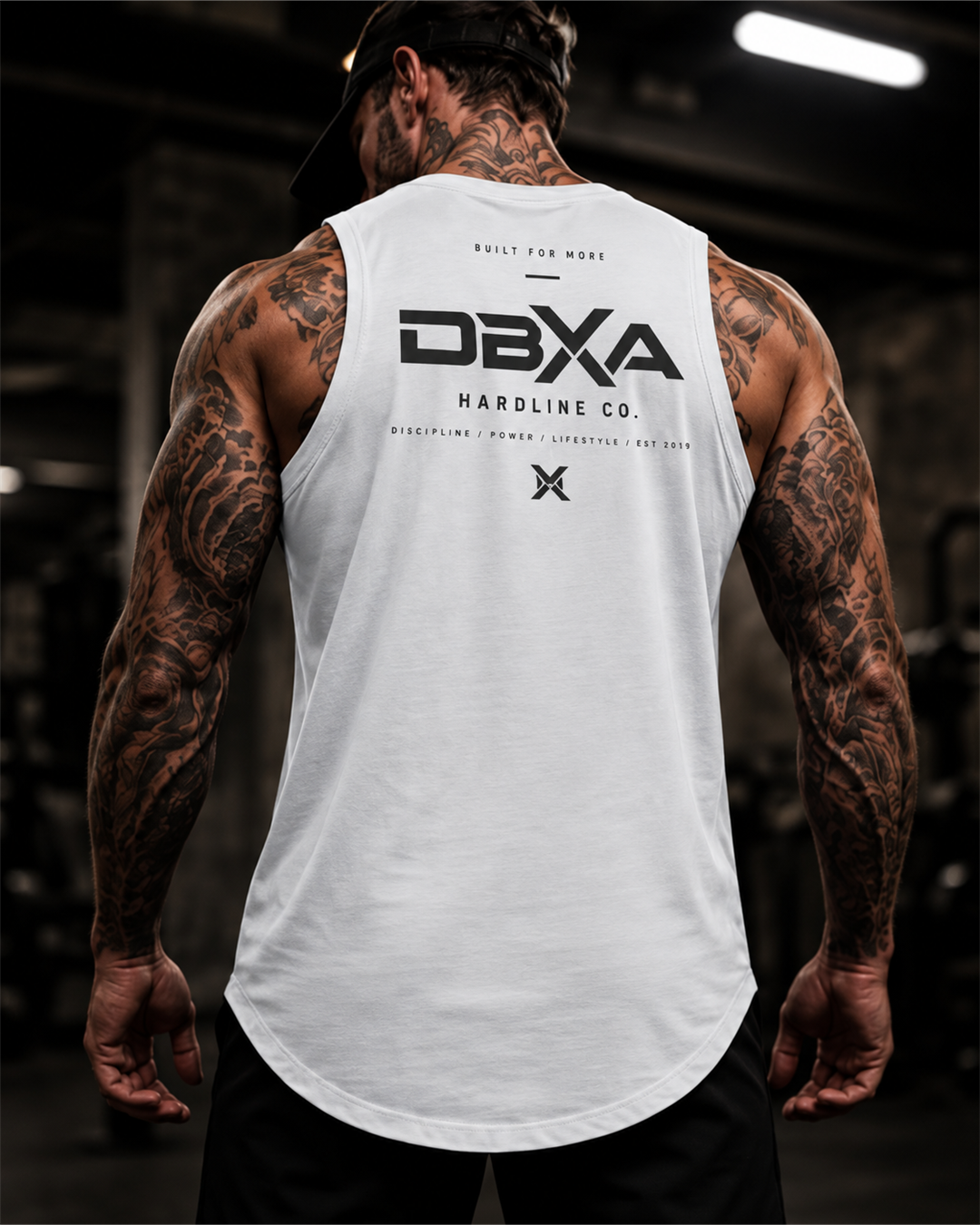 DBXA Stronghold Tank — White — rear lifestyle view