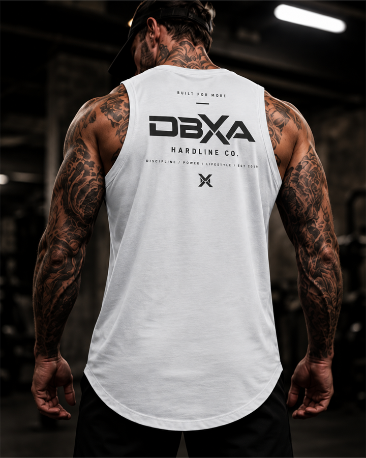 DBXA Stronghold Tank — White — rear lifestyle view