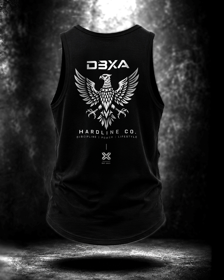 Black Hardline Co. Wingmark Tank back with DBXA spread-wing eagle, Hardline Co. lettering and EST. 2025 emblem