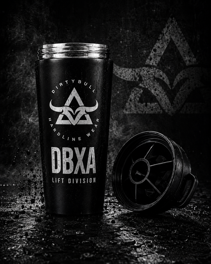Black tumbler with &