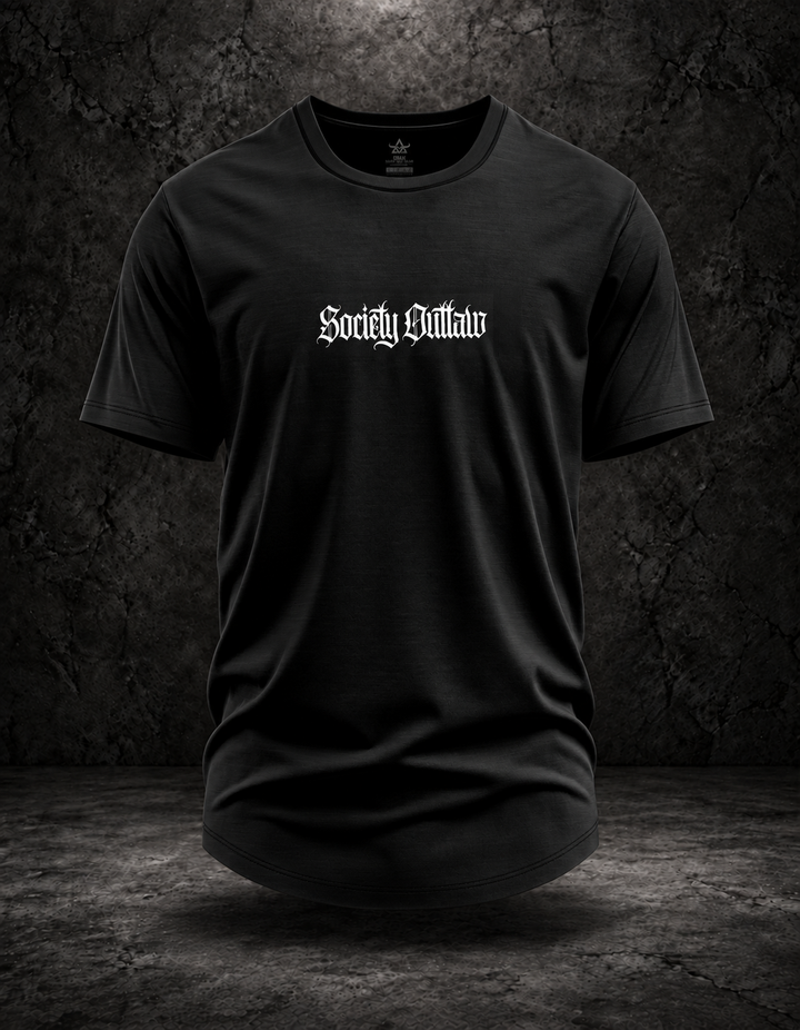 Society Outlaw Graffiti Tee — Black — front view