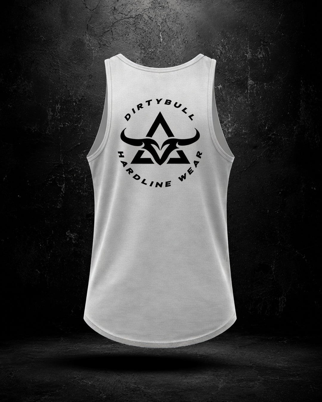 White DBXA Bullstrike Tank showing the large rear bull logo