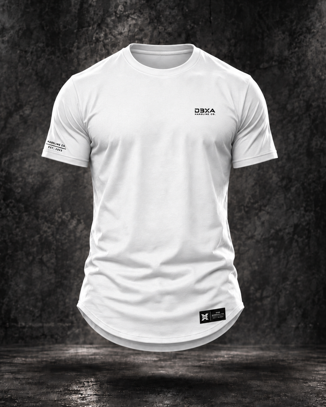 HARDLINE CO. WINGMARK CURVED-HEM TEE — white front product view