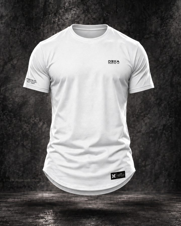 HARDLINE CO. WINGMARK CURVED-HEM TEE — white front product view